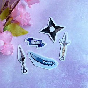 ninja weapons sticker set